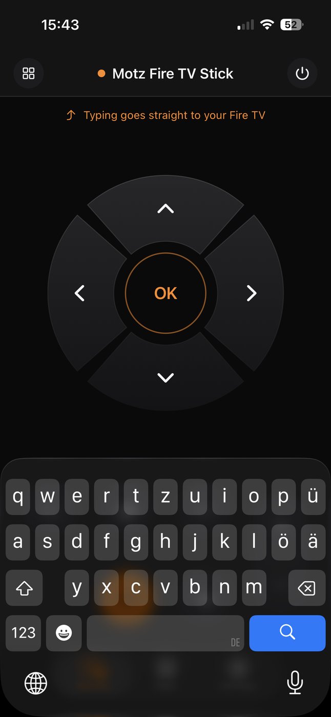 The D-pad with the phone's keyboard open underneath for typing into a search box